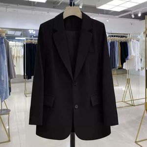 End zwarte hoge jas voor dames, British Street Fashion, 2024 lente herfst seizoen nieuw product, afslankend en veelzijdige kleine pakstijl