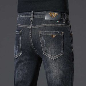 Eind High Brand Jeans Mens Herfst Winter Elastic Slim Small Rechte Tube Midden Taille Youth