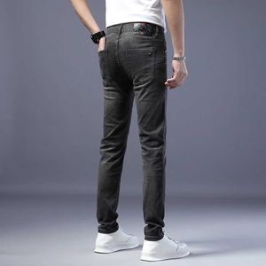 End High Trendy Mens Jeans Busin Spring Coréen Version Léging Luxury Luxury Elastic Casual Slim Fit Leggings