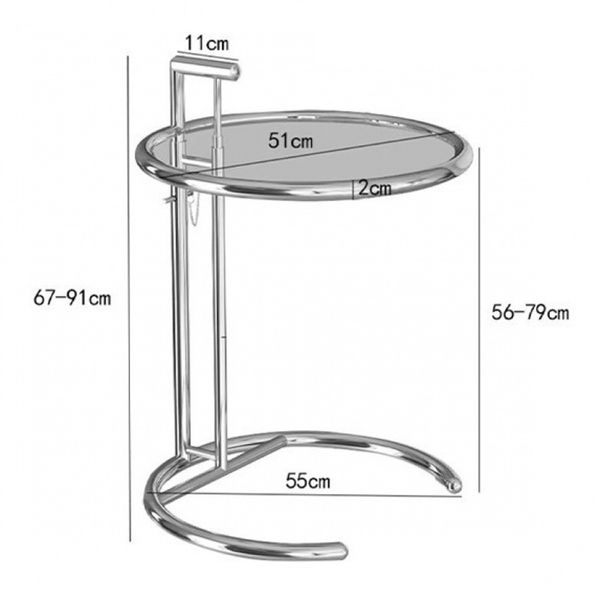 Mesa de alerta mesa de bocadillo de metal para la mesa del sofá para el dormitorio del sofá sala de estar transparente mesa de café mesa de vidrio