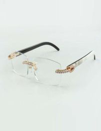 montures de lunettes de soleil en diamants sans fin buffs 3524012 avec pattes en cornes de buffle hybrides naturelles et objectif de 56 mm6340656