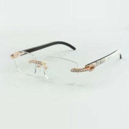 montures de lunettes de soleil sans fin buffs diamants 3524012 avec pattes en cornes de buffle hybrides naturelles et objectif 56 mm 5A