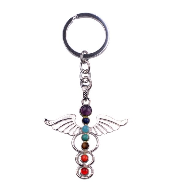 Mélange d'énergie 7 perles de résine Chakra Point de guérison pendentif collier Yoga Reiki meilleur cadeau