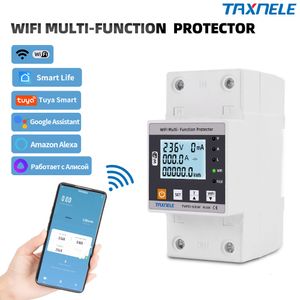 Energiemeters 63A Tuya WiFi Smart Earth Lekkage over onder spanningsbeschermer relais stroomonderbreker Timer Power KWh Meter Life 230428