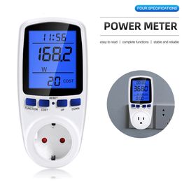 Compteurs d'énergie AC Puissance numérique Wattmètre Socket Wattage Kwh Consommation électrique EU US UK AU Prise de mesure Analyseur LCD 230428