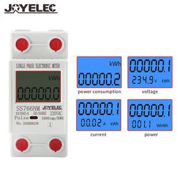 Energiemeters Joyelec digitale enkele fase reset nul kWh spanning stroomstroomverbruik wattmeter elektriciteit 220V AC 230428