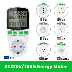 Mètres d'énergie Smart AC Power Wattmeter Billing Socket KWh Tension Courant Fréquence Électricité Monitor EU / US / UK / AU / FR PLIG 230428