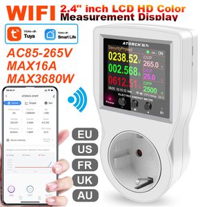 Medidores de energía WIFI enchufe inteligente vatímetro Digital 220V consumo de electricidad UE/FR/EE. UU./REINO UNIDO/AU enchufe kilovatio potencia 230428