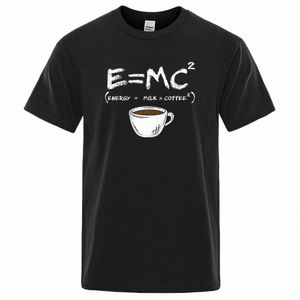 Energy = Milk + Café Impression Hommes Tshirt Casual T-shirts respirants Funny Cott T-shirts en vrac Chemises Street T-shirts surdimensionnés Homme L5as #