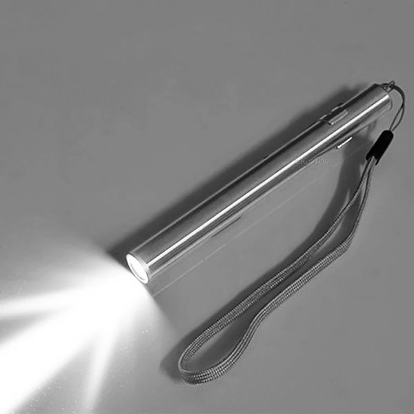 Gadget LED à économie d'énergie, stylo médical professionnel portable et pratique, mini lampe de poche rechargeable par USB avec clip en acier inoxydable