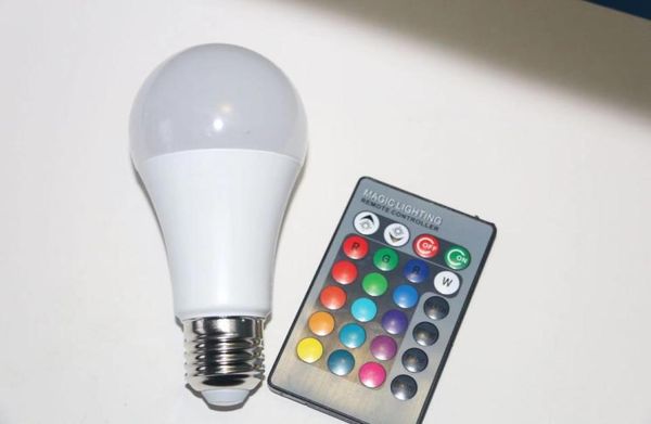 Iluminación de ahorro de energía Decoración de iluminación Bombilla LED de ahorro de energía RGB de 10 W Interfaz E27 85265 V amplio voltaje Control remoto infrarrojo de 24 teclas5982433