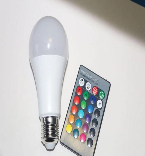 Decoración de iluminación de iluminación de ahorro de energía 10W RGB LED Energysaving Bulb E27 Interfaz 85265V Voltaje ancho 24 Key Infrarrojo Remot3204336