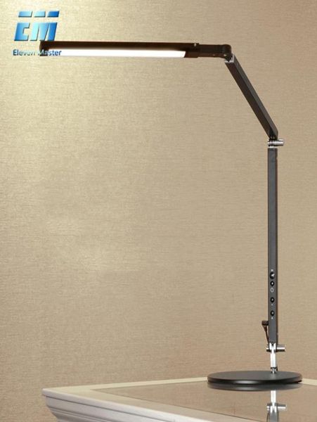 Lampe de bureau LED moderne à économie d'énergie avec variateur à pince, bras long pivotant, lampe d'étude de bureau pour luminaire de table ZZD0016 C09303964850