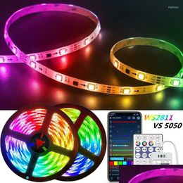 Energieopslag batterij strips LED Strip Licht RGB WS2811 Wolk plafonddiode Flexibele tape Smart app Control Rainbowlike Effect Lamp DHFGX