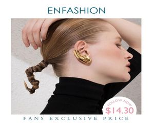 ENFASHION Punk Earlobe Ear Cuff Clip sur boucles d'oreilles pour femmes couleur or boucles d'oreilles auriculaire sans Piercing bijoux de mode E191121 2005215697