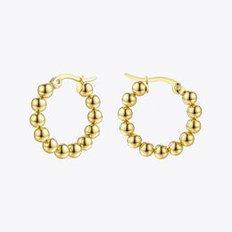 Enfashion kleine metalen bal hoepel oorbellen voor vrouwen goud kleur roestvrij staal big cirkel lus oors mode sieraden geschenken 1060 240430
