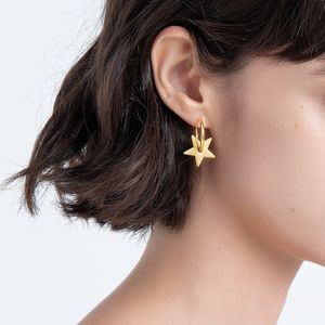 Enfashion Star Dangle Earring Goud Kleur Geometrische Oorbellen 2021 Mode-sieraden Roestvrij staal Pendientes Mujer Gift E211238