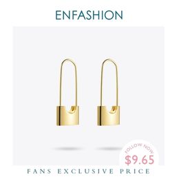 ENFASHION Gros Lock Drop Boucles d'oreilles pour femmes Or Couleur Acier inoxydable Dangle Boucles d'oreilles Bijoux de mode Cadeaux Brinco E5282 210317