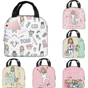 Enfermera En Apuros Bolsas de almuerzo para médico enfermera Enfriador térmico Picnic portátil Oxford Box Bento Bolsa 240320