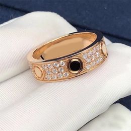 Engagement Gold plaqué les anneaux Moisanite pour femme Vis à vis brillant épais en métal couple de mariage promesse de zircon moderne Love Multisize Fashion Designer Ring ZB019 B4