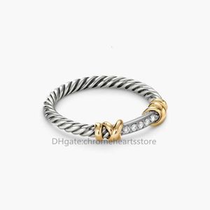 Bande de bague de fiançailles Gold Twisted Vintage Designer Rings For Women Diamonds 925 STERLING MEN Men 14k Placage d'or Bijoux de fiançailles de la Saint-Valentin Cadeau de la Saint-Valentin