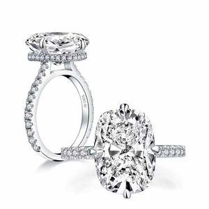 Bagues de fiançailles esthétique 6ct 925 bague en argent sterling platine dames bijoux de mariage cadeau taille 4-10 1 5mm 10mm gros diamant Ring254a