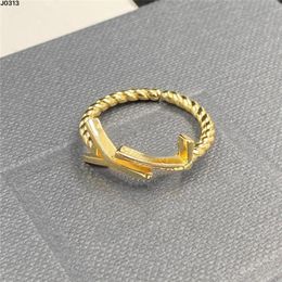 Verlovingsringen voor vrouw Letter Y Gouden ring Designer heren liefdespaarring 925 zilveren luxe sieraden Damesfeest Hiphop L-ring7869378