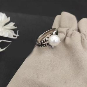 Bagues de fiançailles pour femmes bijoux de créateur hommes plaqué argent dy bague vintage personnalité anniversaire de mariage présent anneaux classiques torsadés femmes zh144 E4