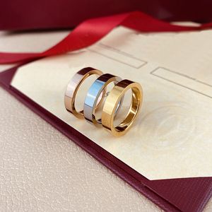 Verlovingsringen voor vrouwen Designer Ring C Letter Heren Sieraden Vrouw Geplaatste zilveren Gold Mode Wedding Ring Gift No Fade 3mm 4 mm 5mm