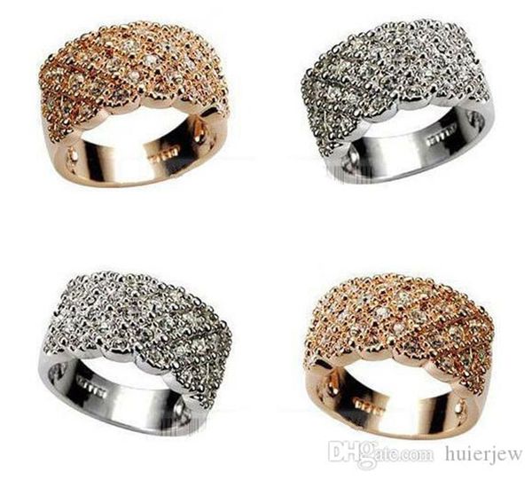 Anillos de compromiso Anillo vívido Anillos de cóctel pavimentados chapados únicos Joyería de moda hermosa CZ Anillos de diamantes completos