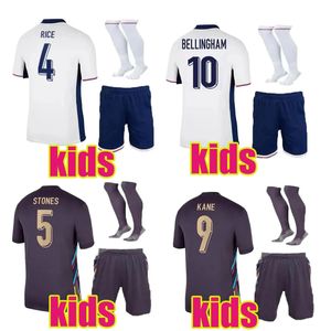 Angleterre 2024 Jerseys de football Saka Fode Bellingham Rashford England Kane Sterling Grelish National Team Football Kit 24 25 Shirts Red White Blue Kids Kit Top
