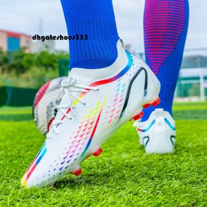 Engeland Football Boots World Cup Nieuwe vlieg geweven voetbalschoen heren en dames lang gebroken nagels volwassen kunstmatige gras training