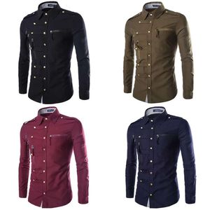 Engeland heren formele jurken shirts vinatge -stijl muti knop man veer mannelijk smoking shirt plus maat