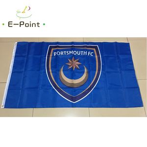 Engeland Portsmouth FC 3 * 5ft (90cm * 150cm) Polyester EPL vlag Banner decoratie vliegende huis tuin vlag Feestelijke geschenken