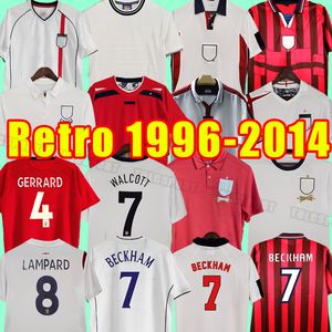 Engeland Retro voetbalshirts Gerrard Beckham SHEARER Lampard Rooney Owen Terry Klassiek Vintage voetbalshirt 05 07 08 10 09 12 14 13 1998