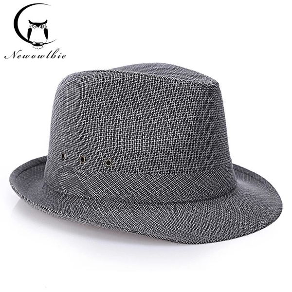 Angleterre haut rétro Jazz chapeaux pour hommes 4 taille 57 58 59 60 CM chapeau de paille mode femmes Sunhat Gentleman 240309