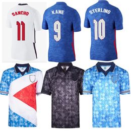Inglaterra Jersey de fútbol 2021 2022 Kit especial de hombres Camiseta Kane Sterling Rashford Sancho World In Motion 22 22 1990 Camisa de fútbol retro