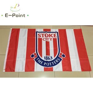 Angleterre Stoke City FC 3 * 5ft (90cm * 150cm) Polyester EPL drapeau Bannière décoration volant maison jardin drapeau Cadeaux de fête