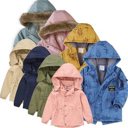 Engelse stijl kinderen met capuchon uitloper baby meisje jongen effen rits windjack kinderen mode hoodie jassen winter warme parka 240122