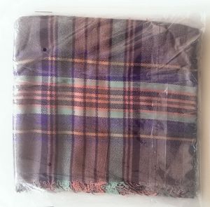 Angleterre style unisexe acrylique châle tissé écharpe tartan gris plaid hiver vérifier écharpes expédition express