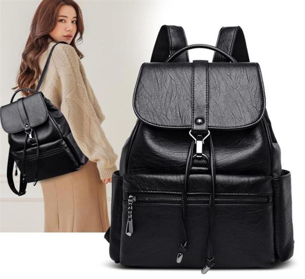 Angleterre Femmes de voyage Backpacks Soft Quality Pu Leather Backbags féminins pour les sacs de livres pour adolescents à collège 272o8430716