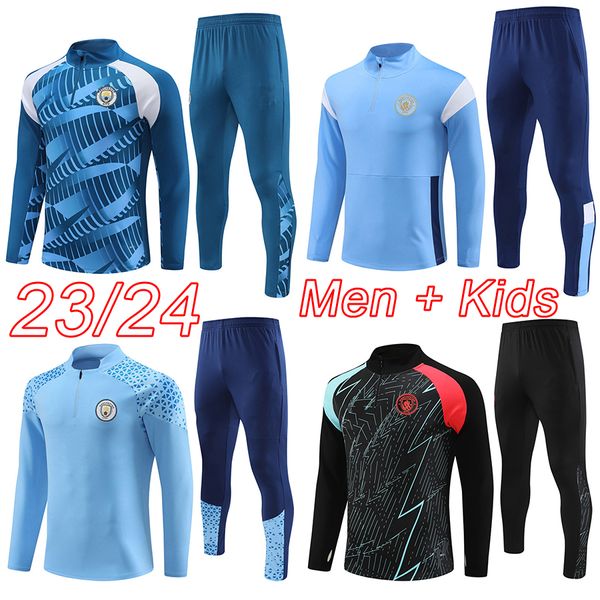 Englandes hombre chándal de fútbol kits de fútbol para niños 2023 2024 HAALAND DE BRUYNE FODEN CiTy hombres entrenamiento de fútbol kit de chándal 23 24 Chandal futbol survetement pie