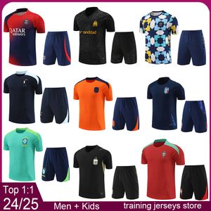 Français PSGES Men de porte-maillot Brazil Kits de football pour enfants du Portugal 2024 Pays-Bas Shirt de formation Marseille Algeria 23 24 25 Kit de maillots de football argentin