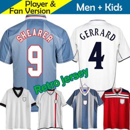Angleterre Retro Football Shirt Soccer Jersey Classic Men's Top Home White Away Red 1990 2002 82 84 87 90 94 95 96 98 99 01 Shearer Lineker Gerrard Lampard Scholes 1050