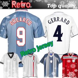 Angleterre Retro Football Shirt Vintage Soccer Jersey Classic Mens Top Home White Away Red 1990 2002 82 84 87 90 94 95 96 98 99 01 Shearer Lineker Gerrard Lampard Scholes