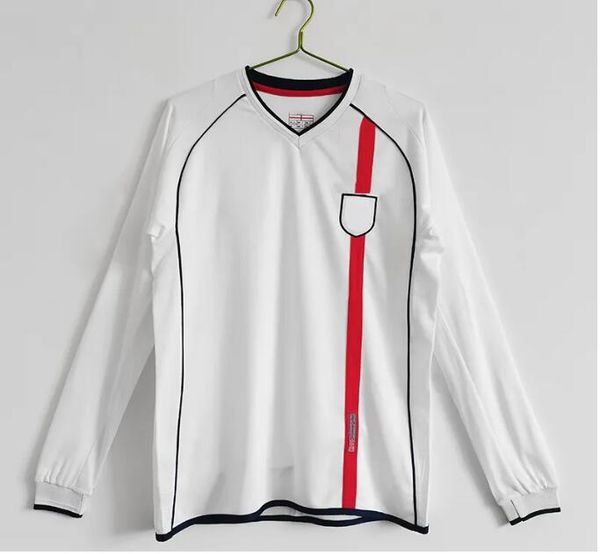 Inglaterra camisa retro de fútbol de fútbol vintage Jersey Classic Men's Top Home White Away Red 1990 2002 82 84 87 90 94 95 96 98 99 01 Shearer Lineker Gerrard Lampard 6513