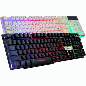 Engels Gamingtoetsenbord met achtergrondverlichting Bedraad Teclado Gamer Zwevend LED-achtergrondverlichting USB Gelijkaardig mechanisch gevoel