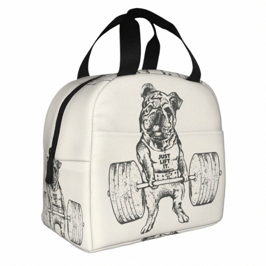 Anglais Bulldog Lift Lunch Bag Portable chaud refroidisseur thermique isolé boîte à lunch pour les femmes enfants travail scolaire pique-nique alimentaire sacs fourre-tout a8jC #