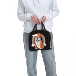 Sac à lunch à licorne Bulldog English pour les femmes Resultives isolées thermiques refroidisseur bento box enfants Écoliers enfants