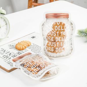 Engelse letter jar plastic ritssluiting zakjes tassen voedsel geur-proof herbruikbare stand-up snoepkoekjes keuken organizer LX3003